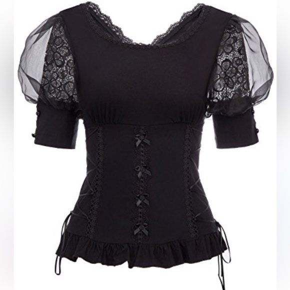 belle poque Tops - Belle Poque Retro Vintage Gothic Corset Style Top NWT